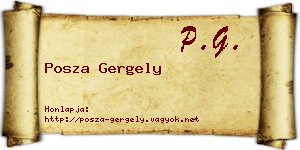Posza Gergely névjegykártya